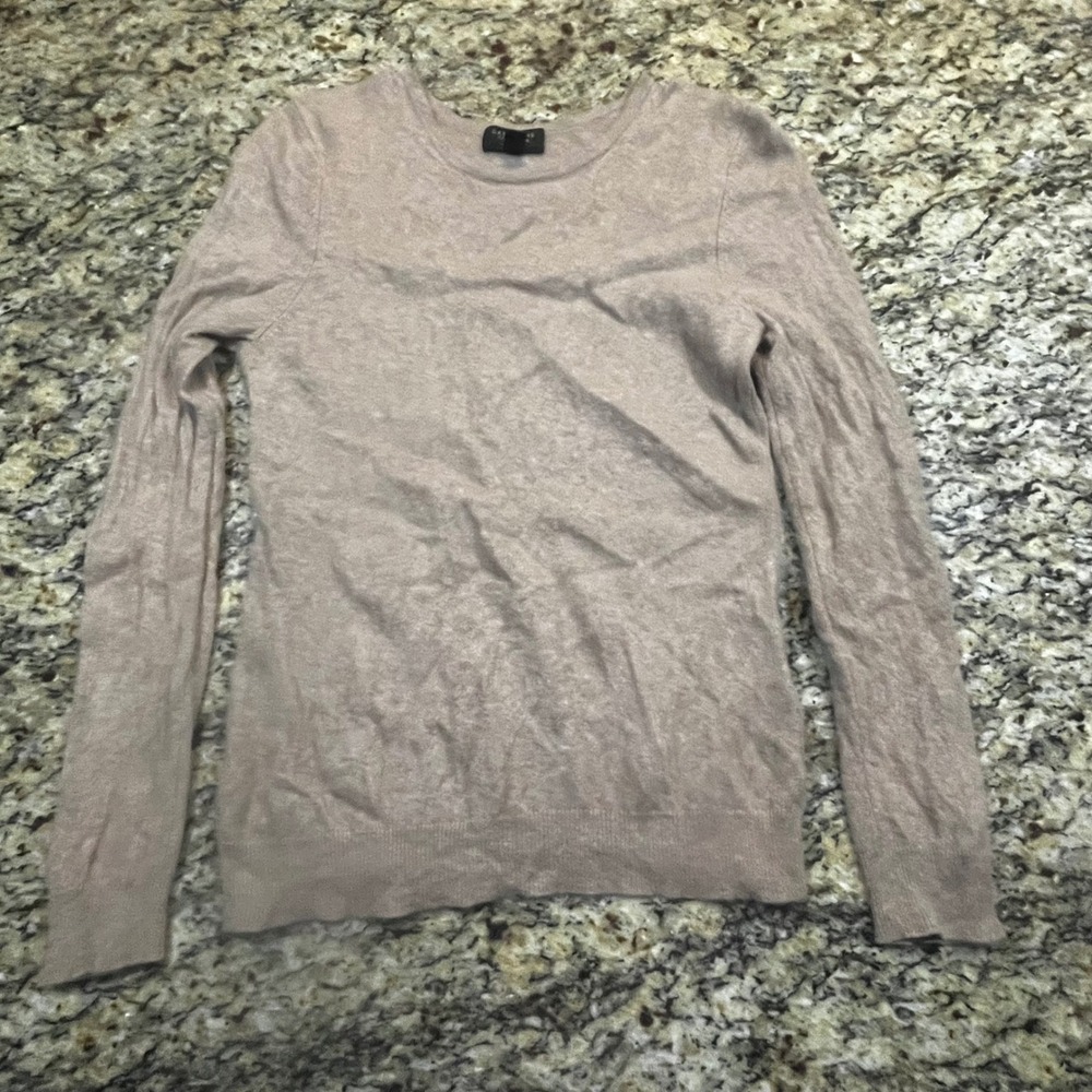 Charter Club Luxury Cashmere Sweater Womens Large Tan Beige Crewneck Pullover